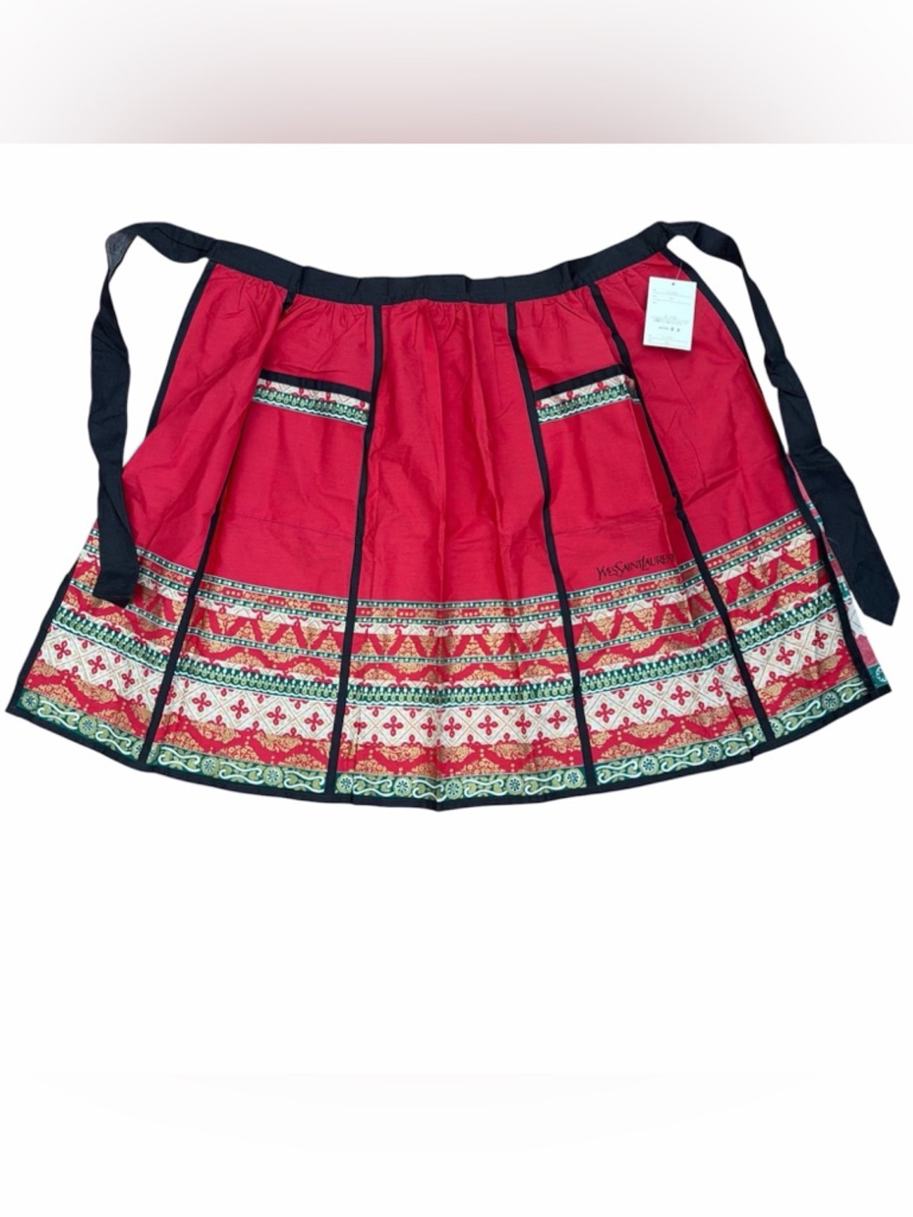 NWT VINTAGE Yves Saint Laurent Multicolor Pockets Half Apron From Japan